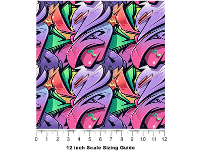 Twisted Sister Graffiti Vinyl Film Pattern Size 12 inch Scale~Rwraps Twisted Sister Graffiti Sizing Chart~2
