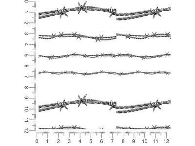 twisted watkins barbed wire 1ft x 1ft Craft Sheets