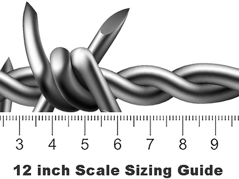 Twisted Watkins Barbed Wire Vinyl Film Pattern Size 12 inch Scale~Rwraps Twisted Watkins Barbed Wire Sizing Chart~2