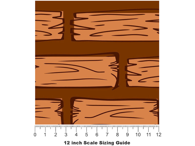 Two By Four Wooden Parquet Vinyl Film Pattern Size 12 inch Scale~Rwraps Two By Four Wooden Parquet Sizing Chart~3