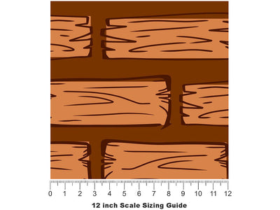 Two By Four Wooden Parquet Vinyl Film Pattern Size 12 inch Scale~Rwraps Two By Four Wooden Parquet Sizing Chart~3