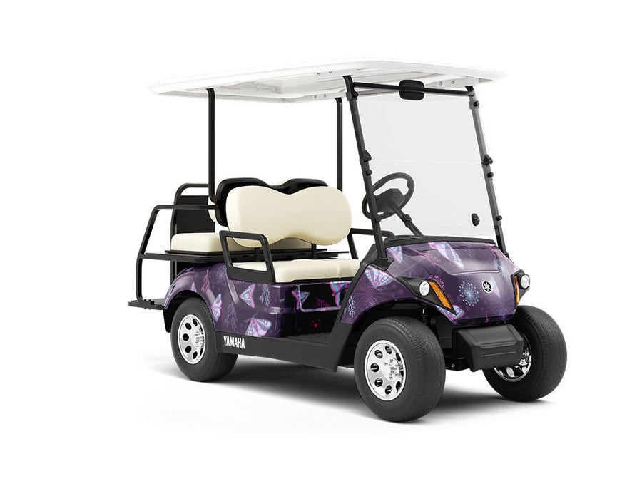 Ultraviolet Fantasy Bug Wrapped Golf Cart