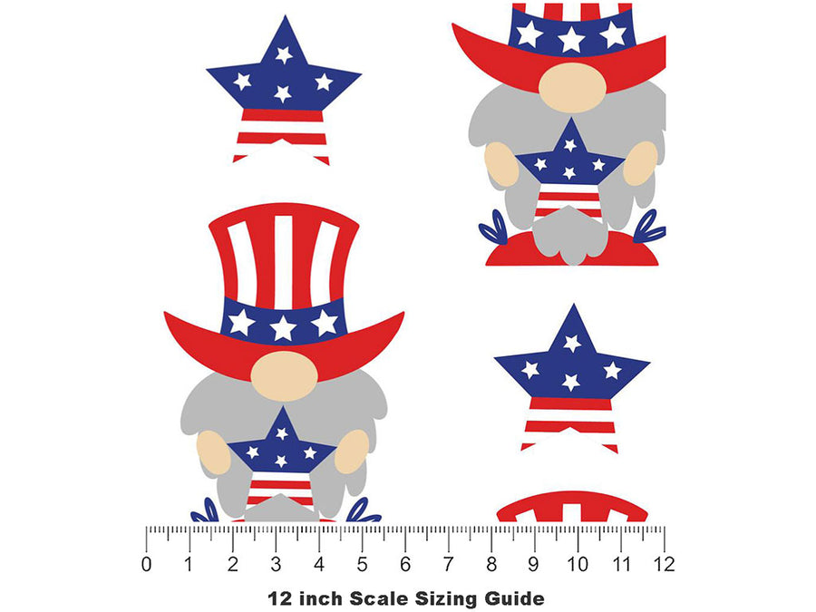 Uncle Sam Americana Vinyl Film Pattern Size 12 inch Scale~Rwraps Uncle Sam Americana Sizing Chart~3