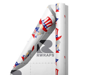 Uncle Sam Americana Wrap Film Sheets~Rwraps Series 914 Uncle Sam Americana Scrolled Sheet~4
