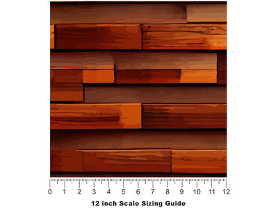 Uneven Chestnut Wooden Parquet Vinyl Film Pattern Size 12 inch Scale~Rwraps Uneven Chestnut Wooden Parquet Sizing Chart~3