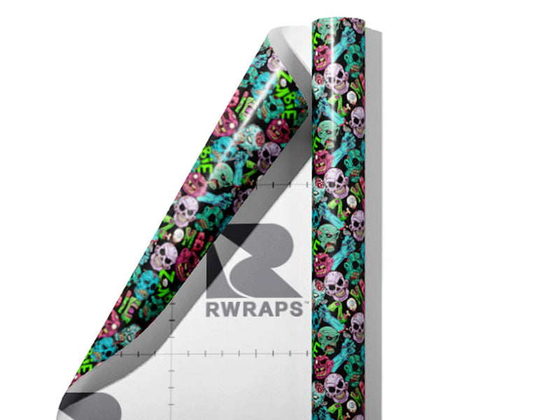 Unforgiving Dead Zombie Wrap Film Sheets~Rwraps Series 914 Unforgiving Dead Zombie Scrolled Sheet~3