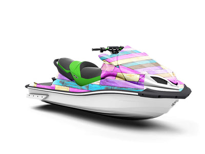 Unicorn Rainbow Wooden Parquet Jet Ski Vinyl Customized Wrap