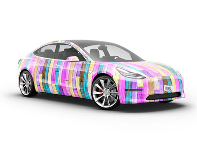 Unicorn Rainbow Wooden Parquet Vehicle Vinyl Wrap
