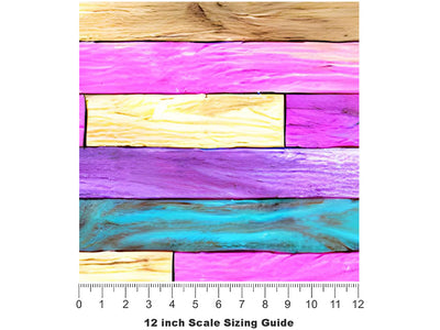 Unicorn Rainbow Wooden Parquet Vinyl Film Pattern Size 12 inch Scale~Rwraps Unicorn Rainbow Wooden Parquet Sizing Chart~3