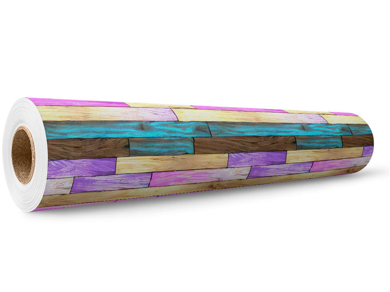 Unicorn Rainbow Wooden Parquet Wrap Film Wholesale Roll~Rwraps Series 914 Digitally Printed Vinyl Roll~5