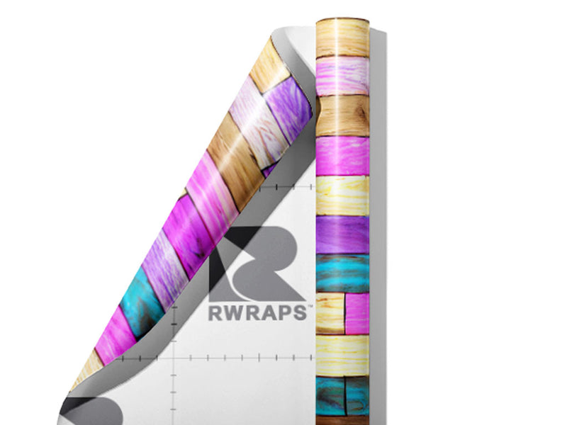 Unicorn Rainbow Wooden Parquet Wrap Film Sheets~Rwraps Series 914 Unicorn Rainbow Wooden Parquet Scrolled Sheet~4