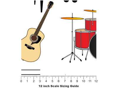 Unplugged Cover Music Vinyl Film Pattern Size 12 inch Scale~Rwraps Unplugged Cover Music Sizing Chart~2