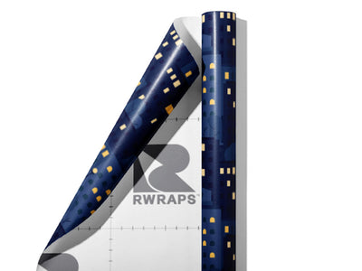 Up Late Cityscape Wrap Film Sheets~Rwraps Series 914 Up Late Cityscape Scrolled Sheet~4