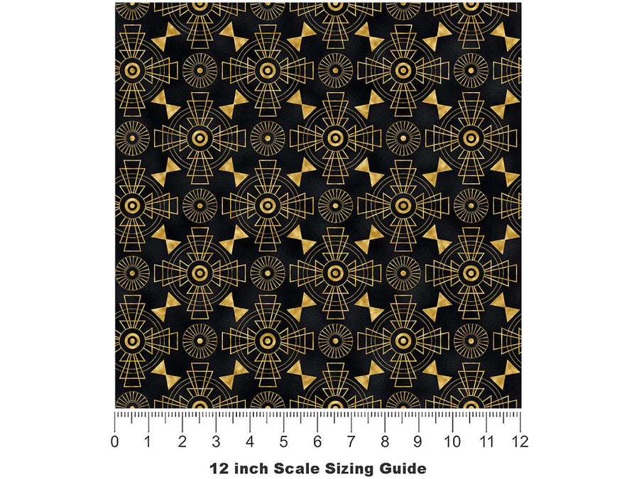 Upper-Class Signposts Art Deco Vinyl Film Pattern Size 12 inch Scale~Rwraps Upper-Class Signposts Art Deco Sizing Chart~2
