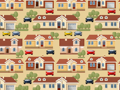 Upper Middle Class Cityscape Vinyl Wrap Pattern~Rwraps Series 914 Digitally Printed Vinyl Wrap~0