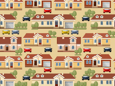 Upper Middle Class Cityscape Vinyl Wrap Pattern~Rwraps Series 914 Digitally Printed Vinyl Wrap~0