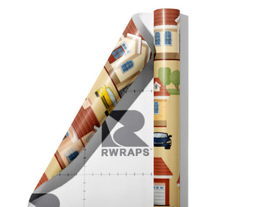 Upper Middle Class Cityscape Wrap Film Sheets~Rwraps Series 914 Upper Middle Class Cityscape Scrolled Sheet~4