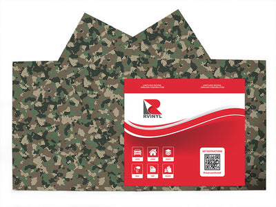 us woodland camouflage Craft Vinyl Sheet Pack