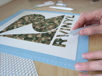 us woodland camouflage Easy Weed Craft Vinyl