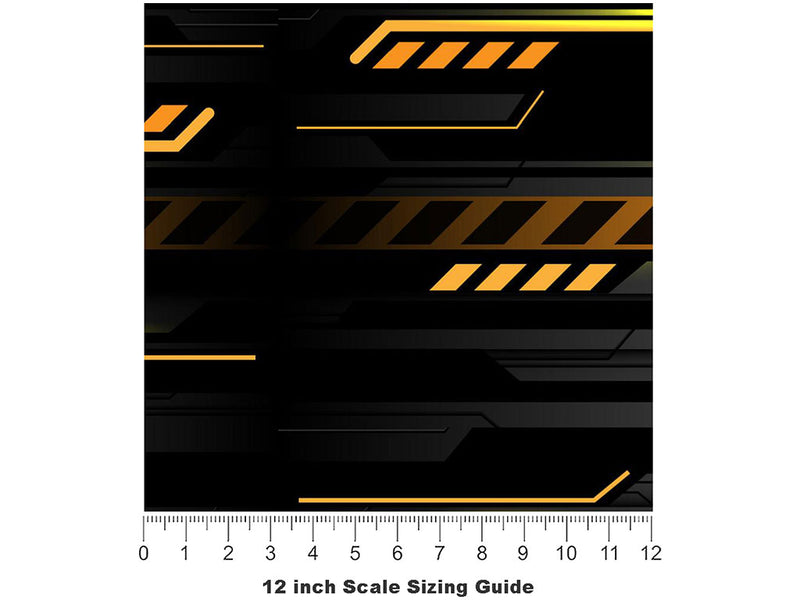 Use Caution  Technology Vinyl Film Pattern Size 12 inch Scale~Rwraps Use Caution  Technology Sizing Chart~3