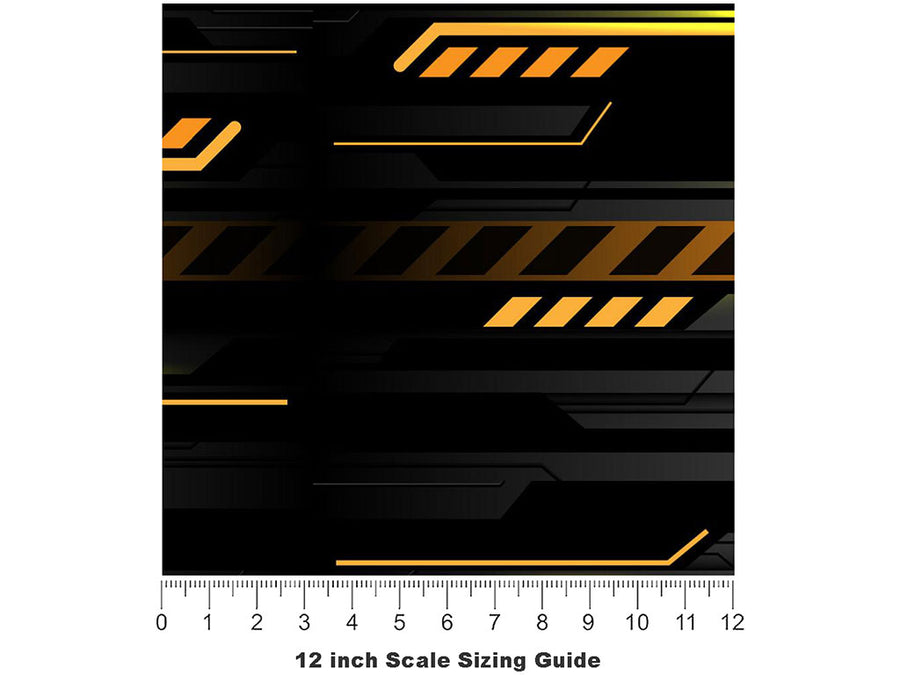 Use Caution  Technology Vinyl Film Pattern Size 12 inch Scale~Rwraps Use Caution  Technology Sizing Chart~3
