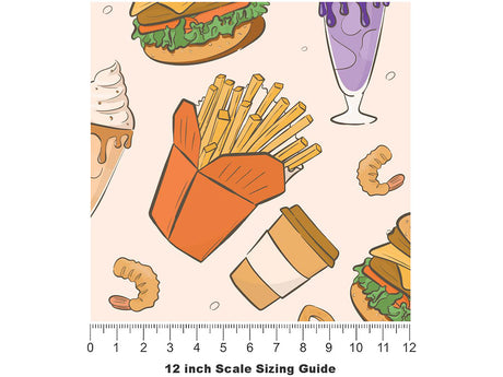 Usual Fare Americana Vinyl Film Pattern Size 12 inch Scale~Rwraps Usual Fare Americana Sizing Chart~3
