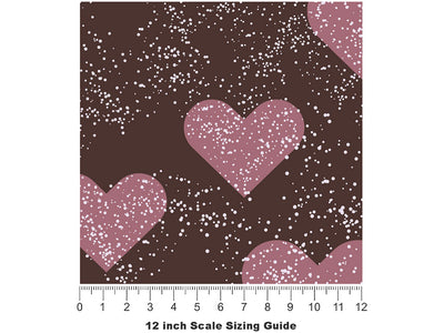 Veiled Secrets Heart Vinyl Film Pattern Size 12 inch Scale~Rwraps Veiled Secrets Heart Sizing Chart~2