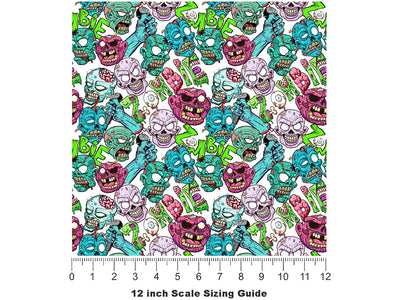 Vengeful Dead Zombie Vinyl Film Pattern Size 12 inch Scale~Rwraps Vengeful Dead Zombie Sizing Chart~2