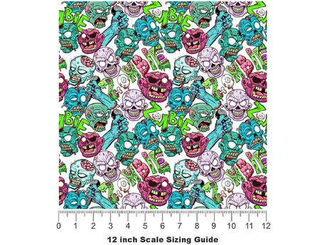 Vengeful Dead Zombie Vinyl Film Pattern Size 12 inch Scale~Rwraps Vengeful Dead Zombie Sizing Chart~2