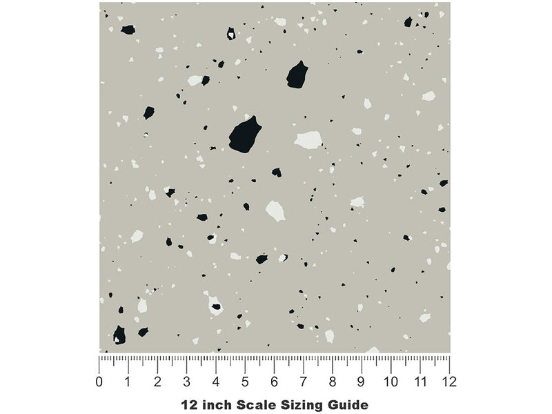 Verde  Terrazzo Vinyl Film Pattern Size 12 inch Scale~Rwraps Verde  Terrazzo Sizing Chart~2