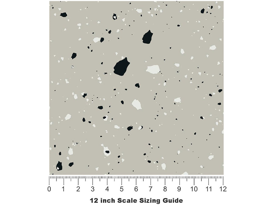 Verde  Terrazzo Vinyl Film Pattern Size 12 inch Scale~Rwraps Verde  Terrazzo Sizing Chart~2