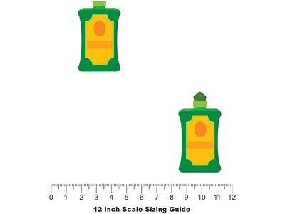 Vermouth Bottles Alcohol Vinyl Film Pattern Size 12 inch Scale~Rwraps Vermouth Bottles Alcohol Sizing Chart~2