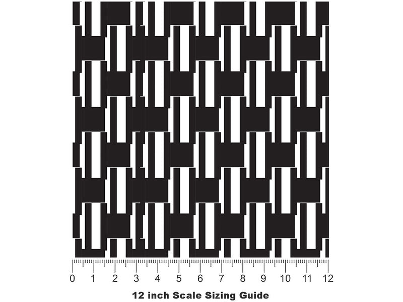 Vertical Stagnation Mosaic Vinyl Film Pattern Size 12 inch Scale~Rwraps Vertical Stagnation Mosaic Sizing Chart~2