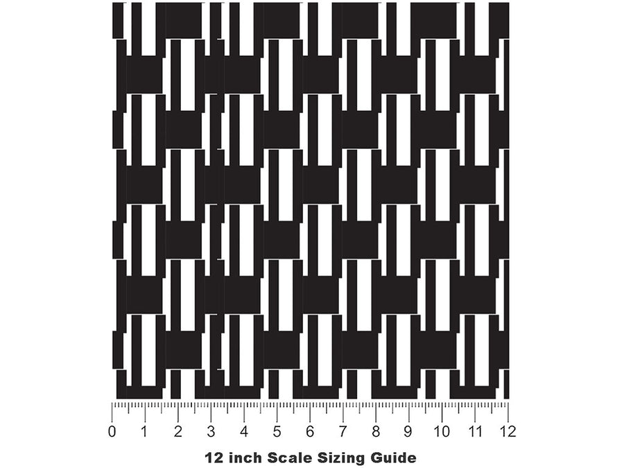 Vertical Stagnation Mosaic Vinyl Film Pattern Size 12 inch Scale~Rwraps Vertical Stagnation Mosaic Sizing Chart~2