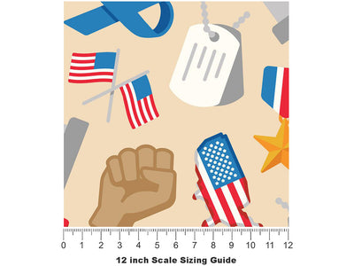 Veteran's Day Americana Vinyl Film Pattern Size 12 inch Scale~Rwraps Veteran's Day Americana Sizing Chart~3