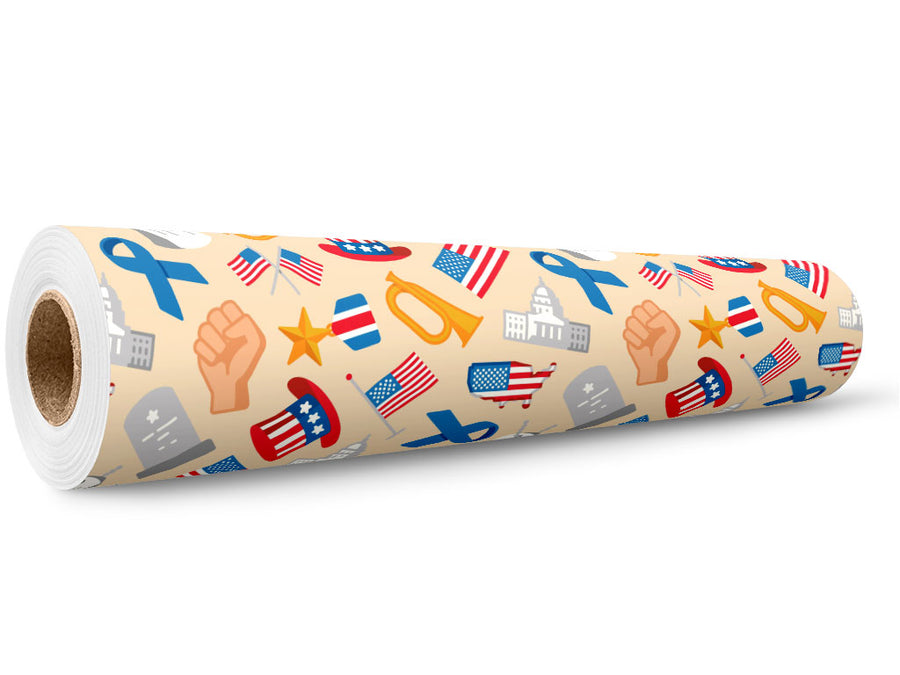 Veteran's Day Americana Wrap Film Wholesale Roll~Rwraps Series 914 Digitally Printed Vinyl Roll~5