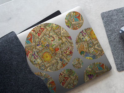 vintage tarot horror DIY Laptop Stickers