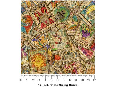 Vintage Tarot Mystic Vinyl Film Pattern Size 12 inch Scale~Rwraps Vintage Tarot Mystic Sizing Chart~2