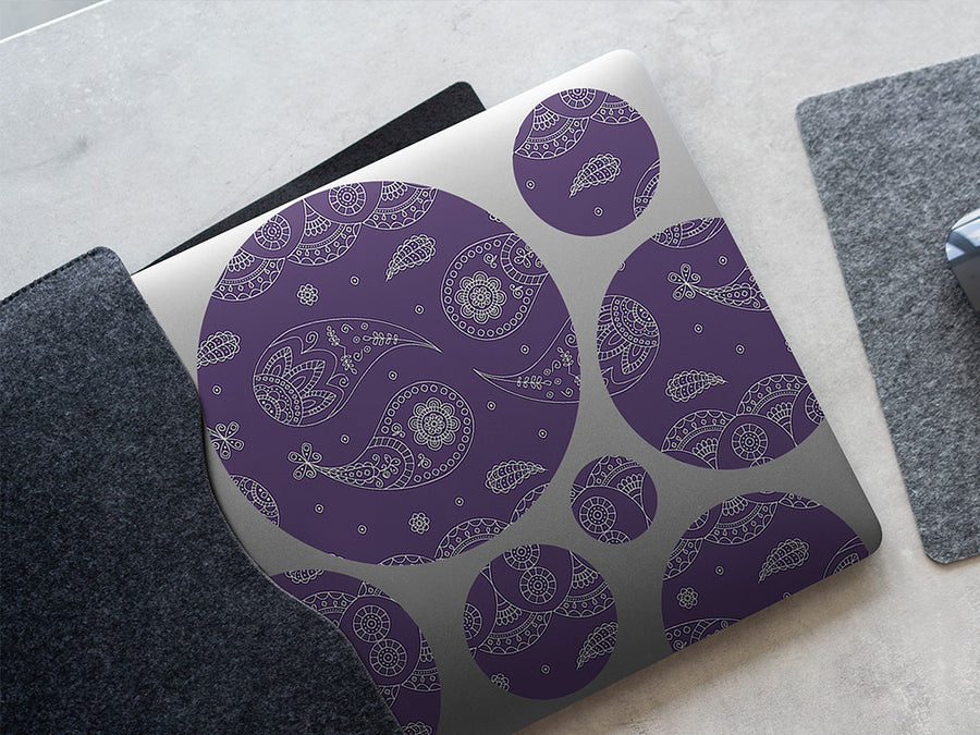 violet ocean paisley DIY Laptop Stickers