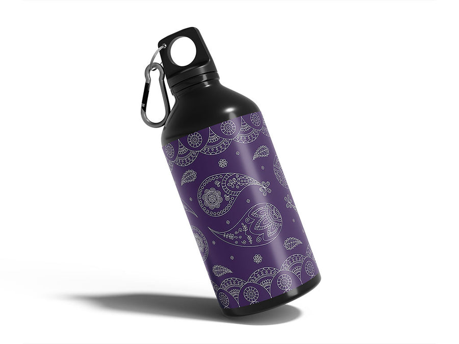 violet ocean paisley Water Bottle DIY Stickers
