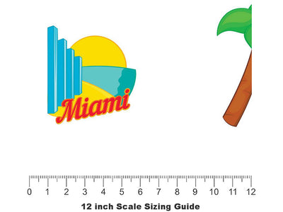 Visit Miami Americana Vinyl Film Pattern Size 12 inch Scale~Rwraps Visit Miami Americana Sizing Chart~3