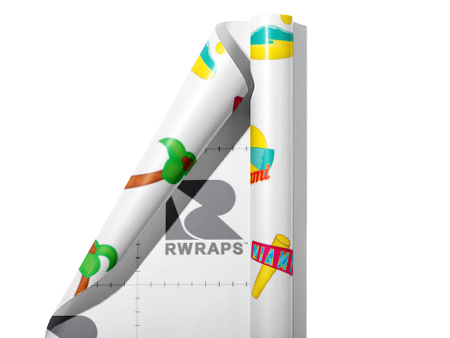 Visit Miami Americana Wrap Film Sheets~Rwraps Series 914 Visit Miami Americana Scrolled Sheet~4