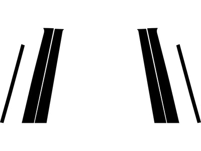 volkswagen golf 1999-2005 (4 door) Brushed Aluminum Black Pillar Trim Diagram