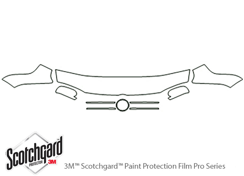 golf 3M Clear Bra Hood Precut PPF Diagram