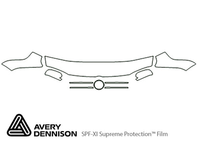 golf Avery Dennison Clear Bra Hood Precut PPF Diagram