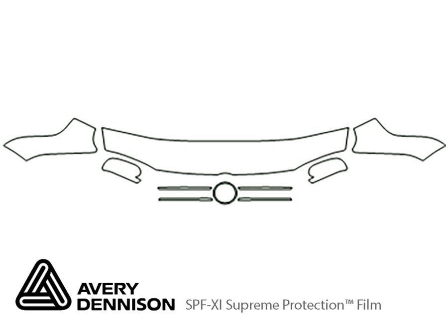 golf Avery Dennison Clear Bra Hood Precut PPF Diagram