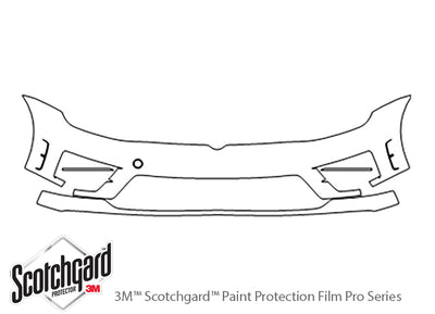 golf 3M Clear Bra Bumper Precut PPF Diagram