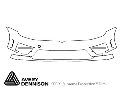 golf Avery Dennison Clear Bra Bumper Precut PPF Diagram