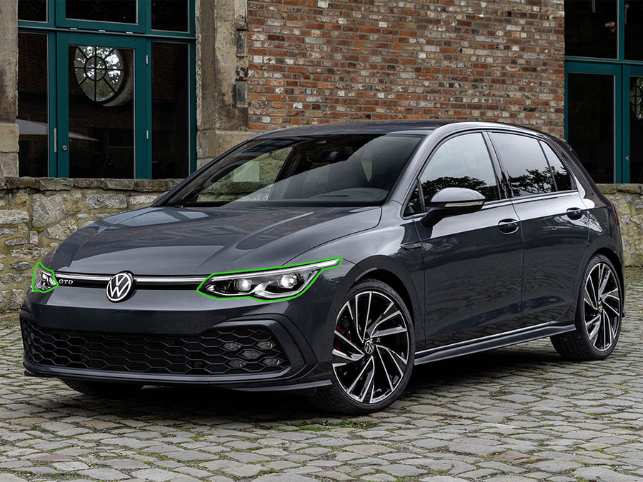 volkswagen golf 2018-2021 Headlight Protection Installation Location