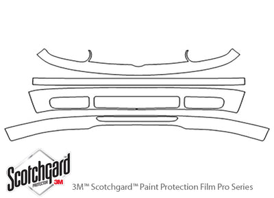 gti 3M Clear Bra Bumper Precut PPF Diagram